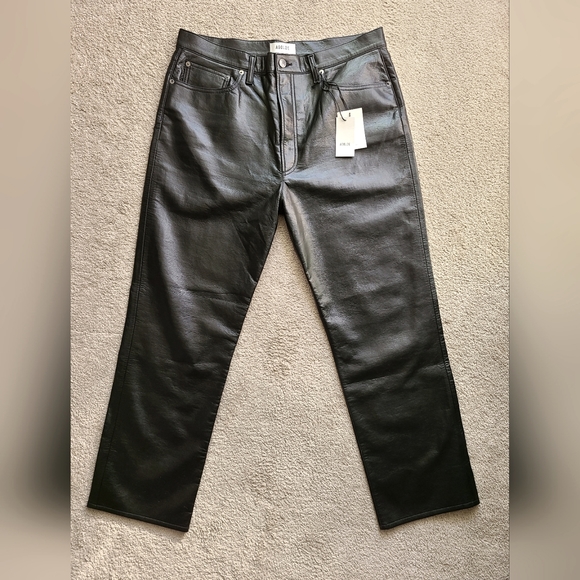 Agolde 90s Pinch Waist Recycled Leather Pants Size 33 - Picture 3 of 7